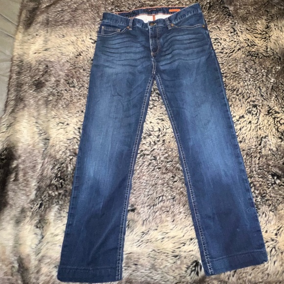 Alberto 4817 Pipe Cosy Jeans Regular Slim Fit Dark Wash Mens W33 hemmed L25 - Picture 7 of 14